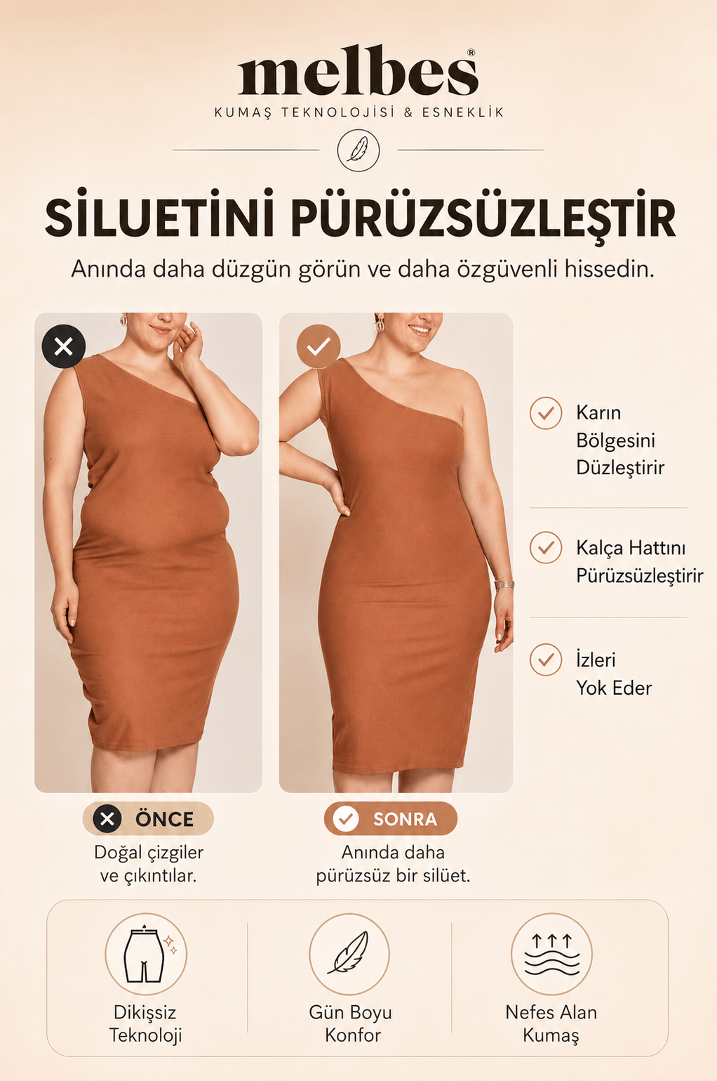 Melbes® Lazer Kesim Paçalı Korse 1001